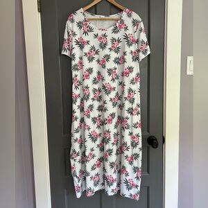 Lands End Plus Size Cotton Short Sleeve Midcalf Nightgown